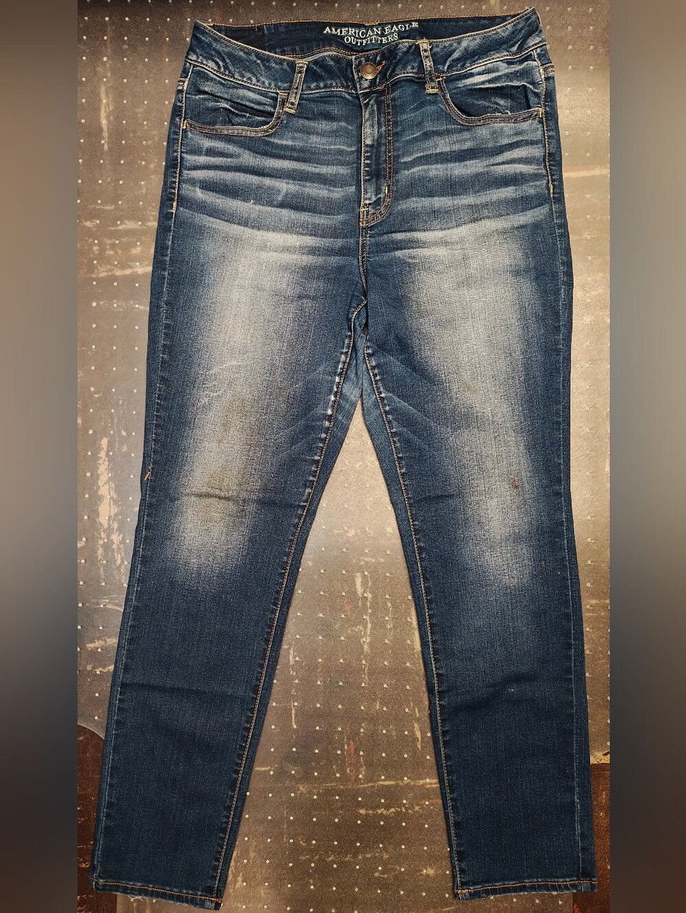 American Eagle Super Stretch Hi-Rise Jegging Jeans Blue Size 14 Short Excellent
